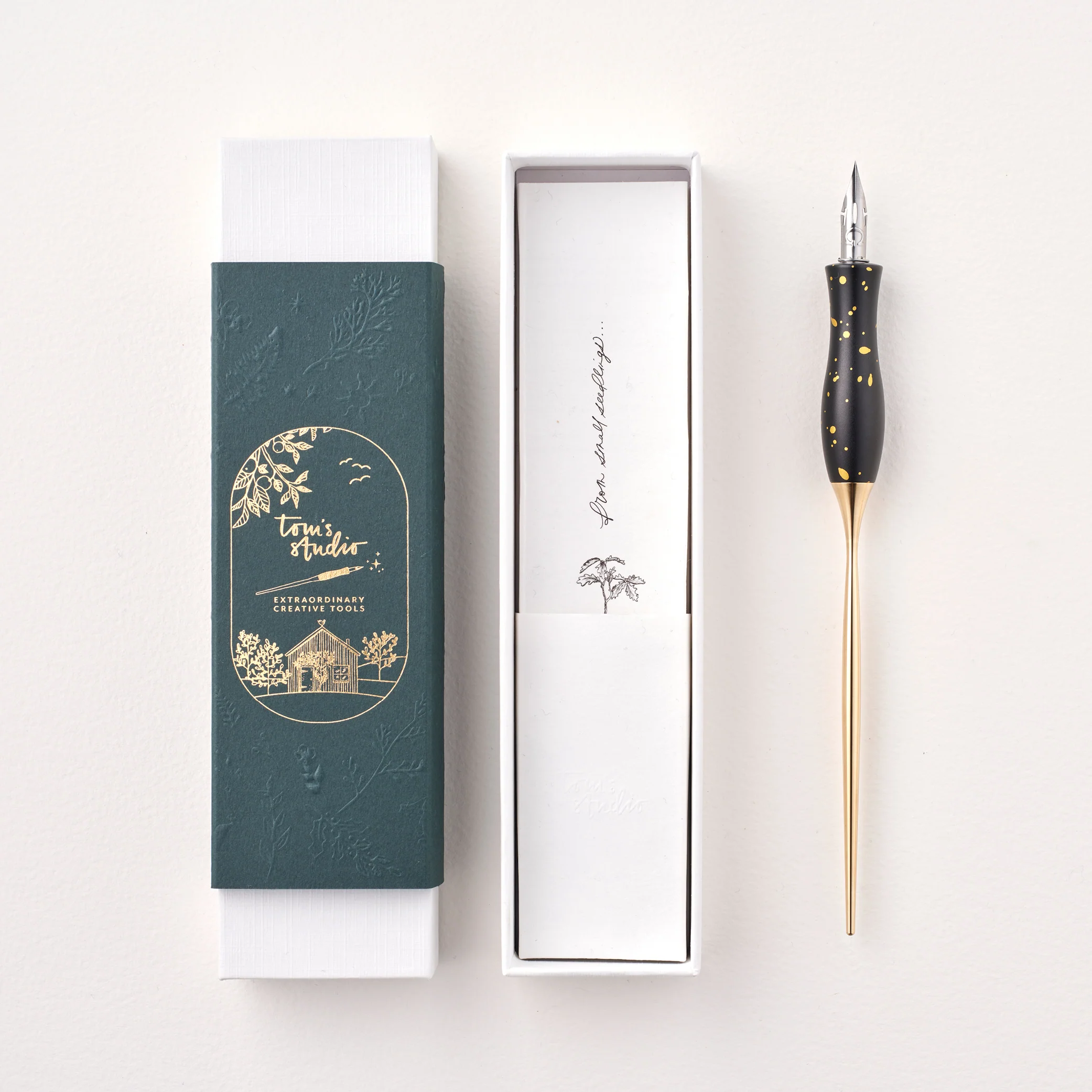 Calligraphy Pen Black & Gold - Image 3