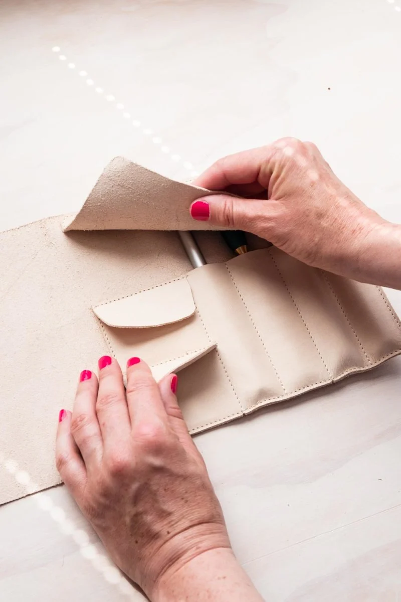 Handmade Leather Pen Roll - Image 10