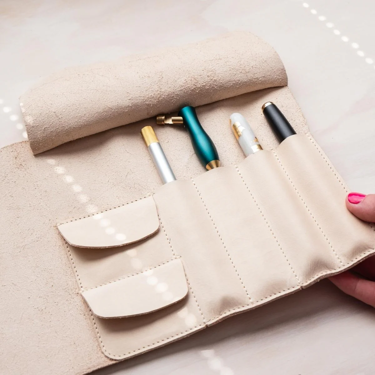 Handmade Leather Pen Roll - Image 12