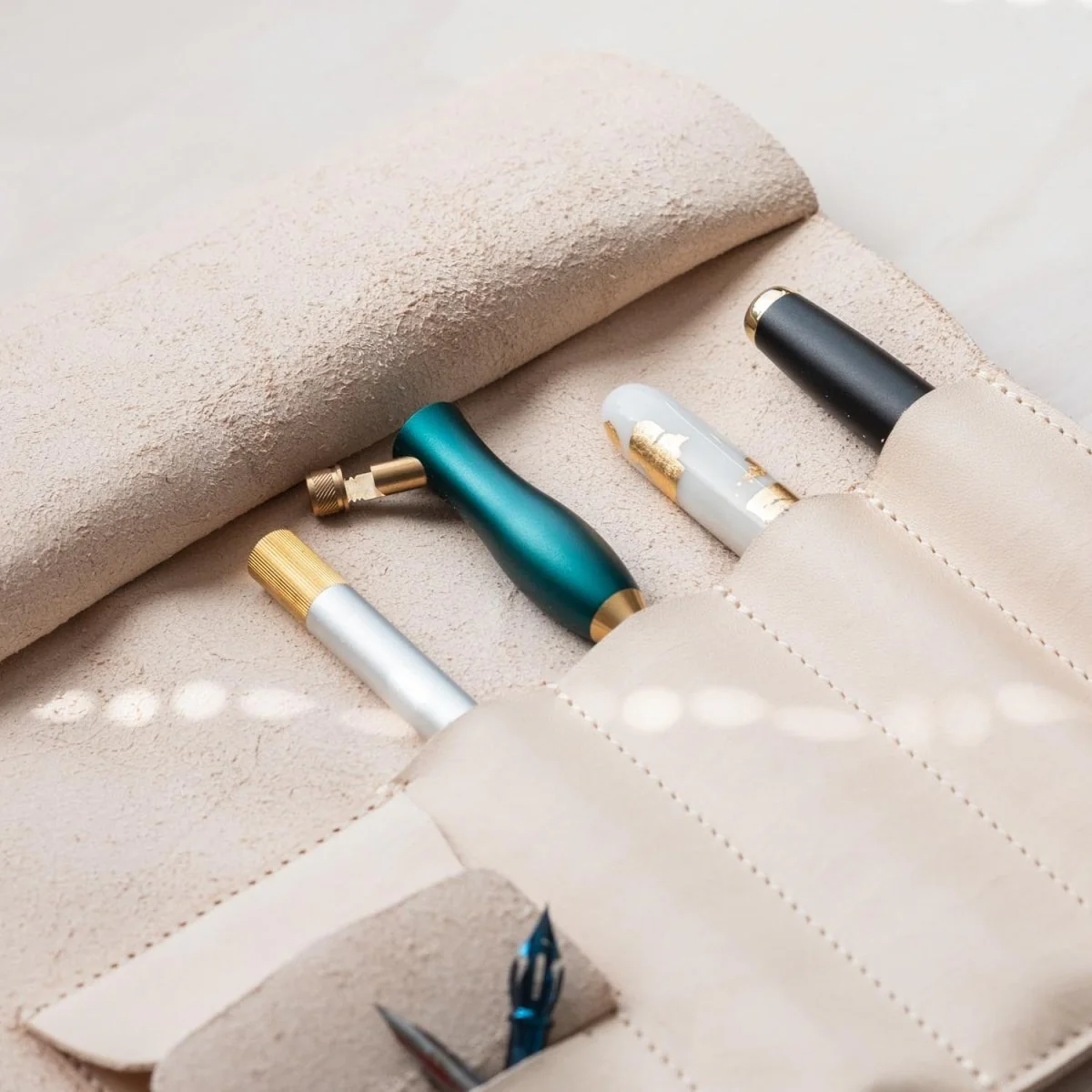 Handmade Leather Pen Roll - Image 3