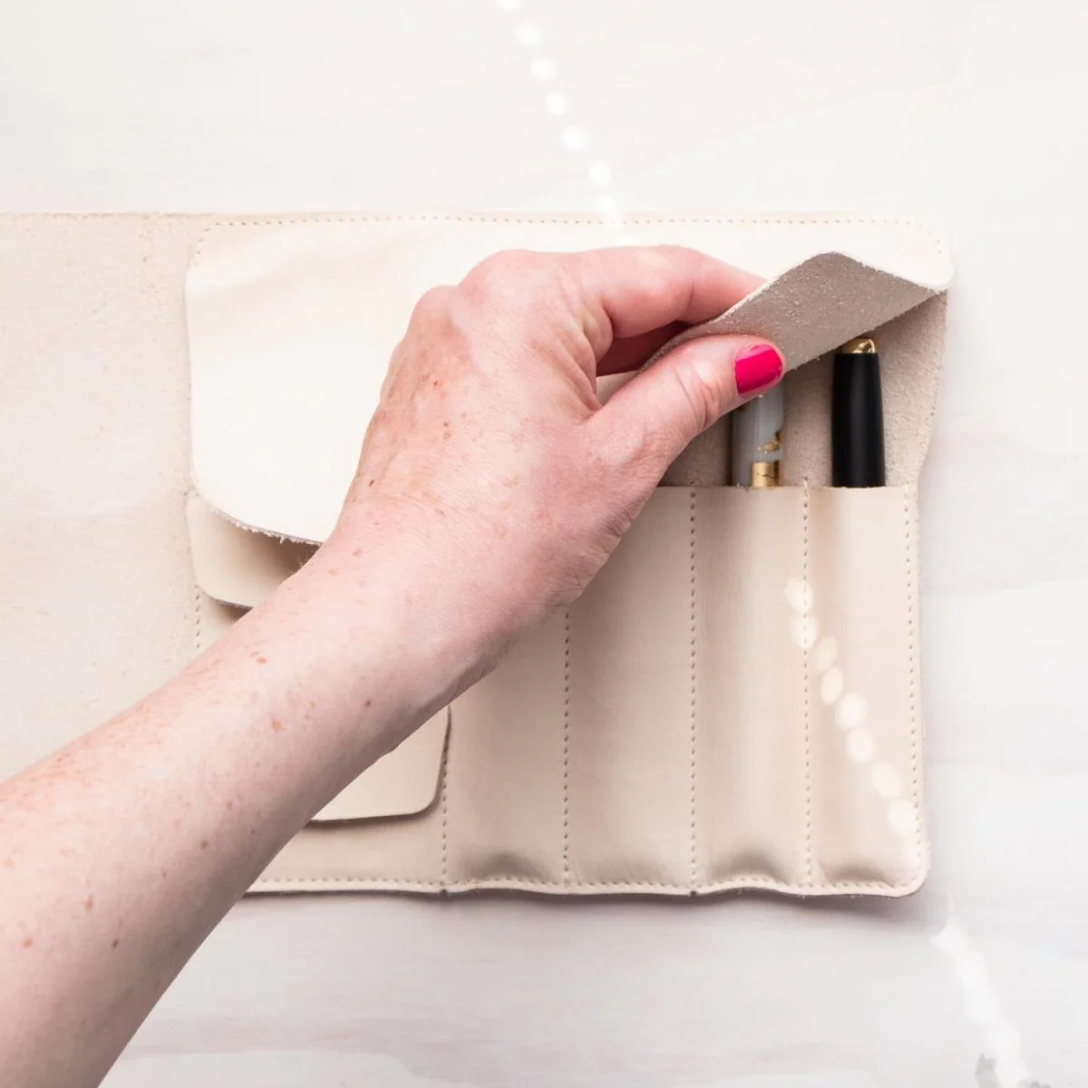 Handmade Leather Pen Roll - Image 4