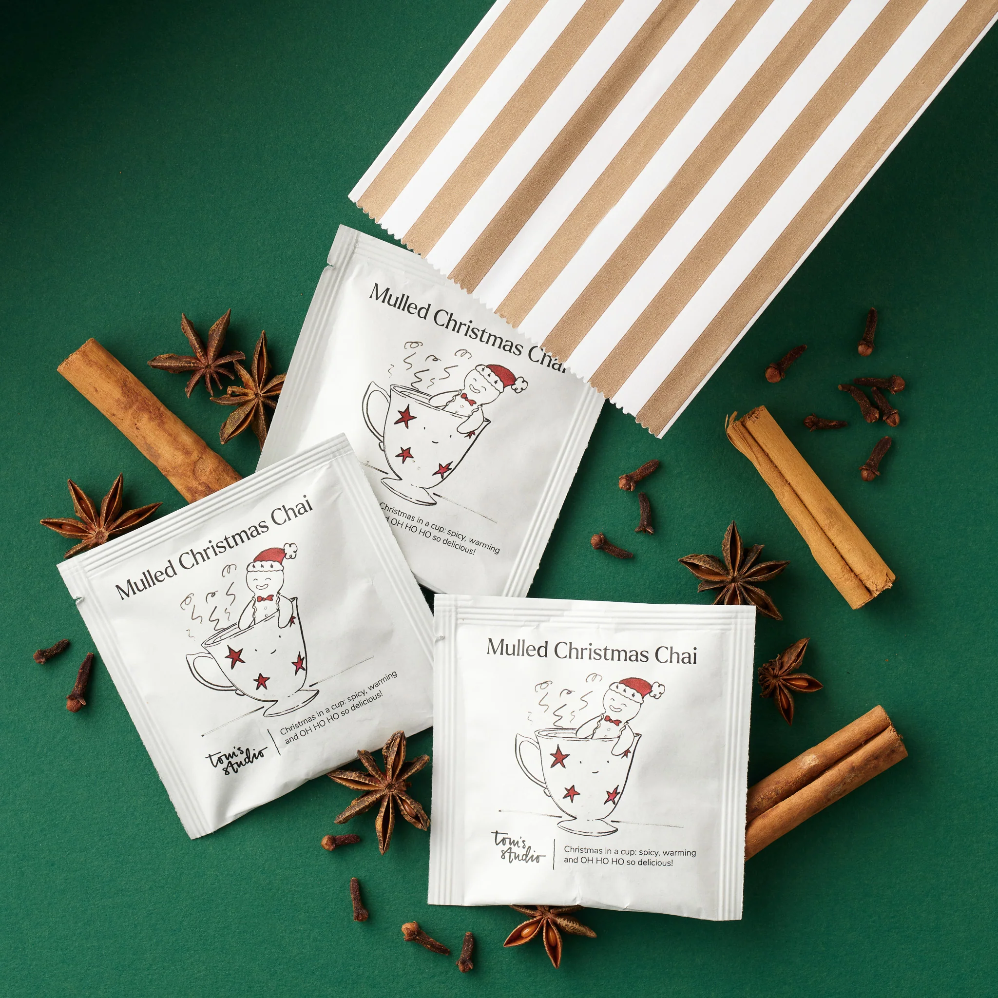 Tom's Studio 'Mulled Christmas Chai' Tea (15 Tea Bags) - Image 3