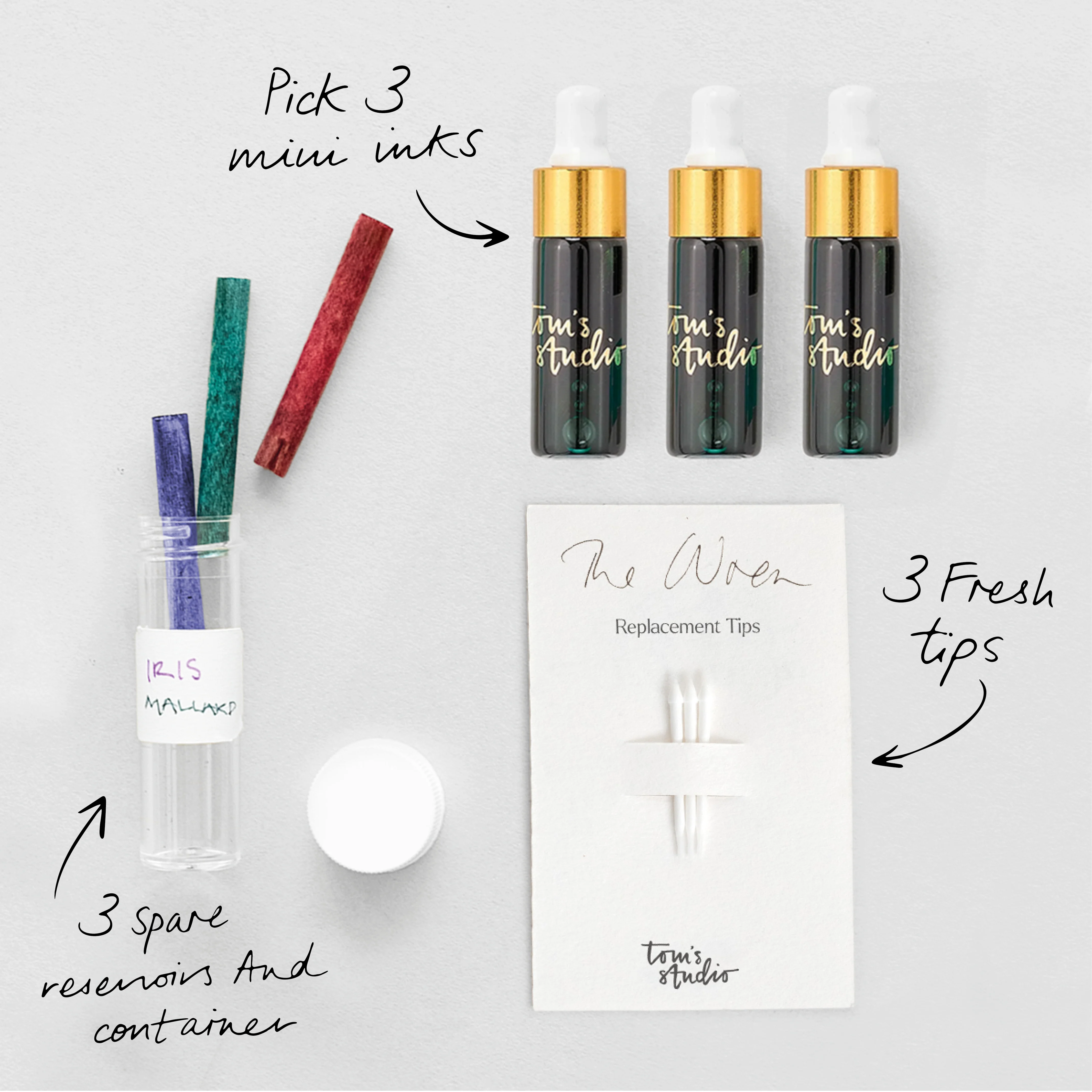 Wren 3 Colour Mini Ink Refilling Set